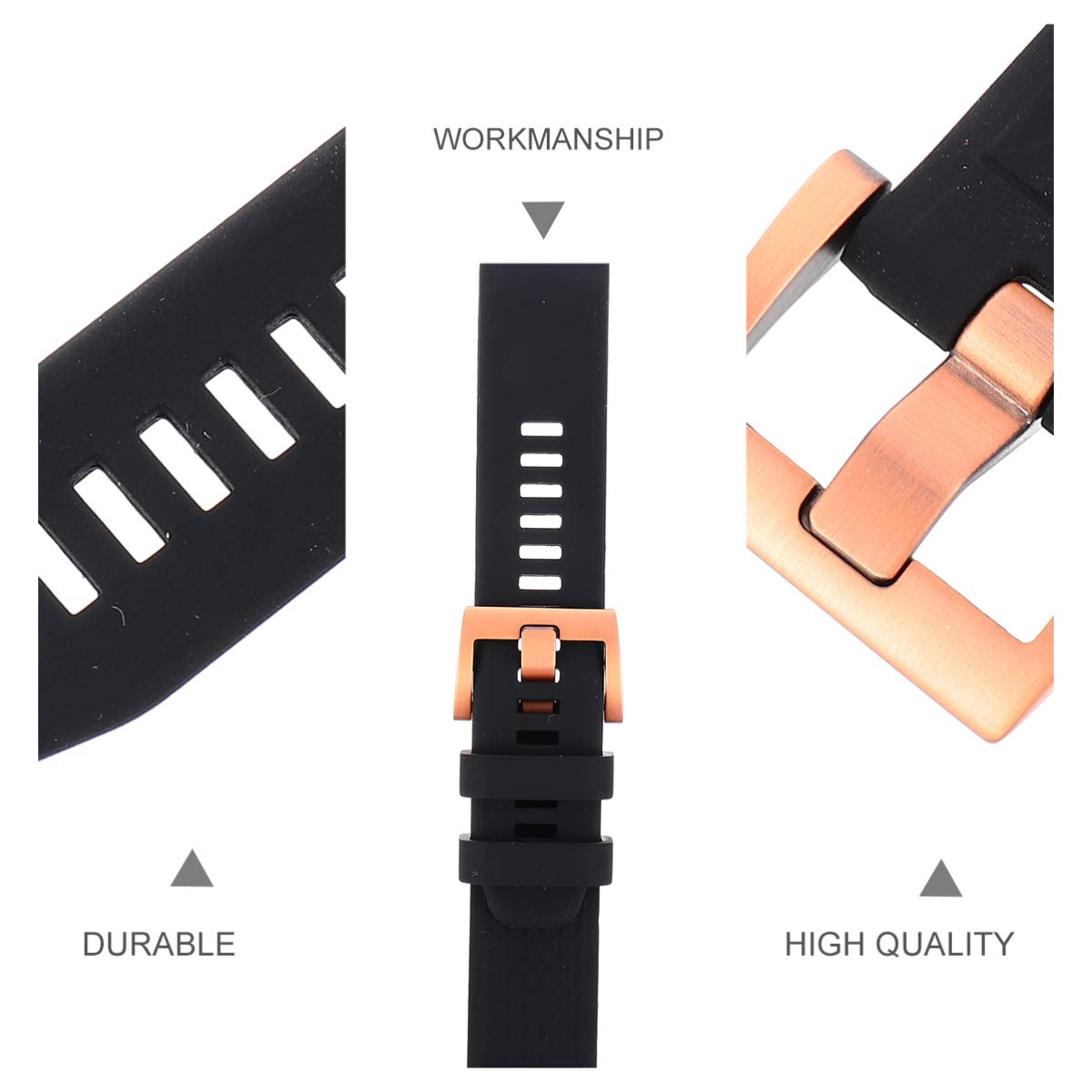 UKCOCO Adjustable Silicone Watch Band Replacement - Soft Durable Strap Compatible with Apple Watch, Fitbit, Samsung & More - Perfect for Workouts, Swimming & Everyday Wear