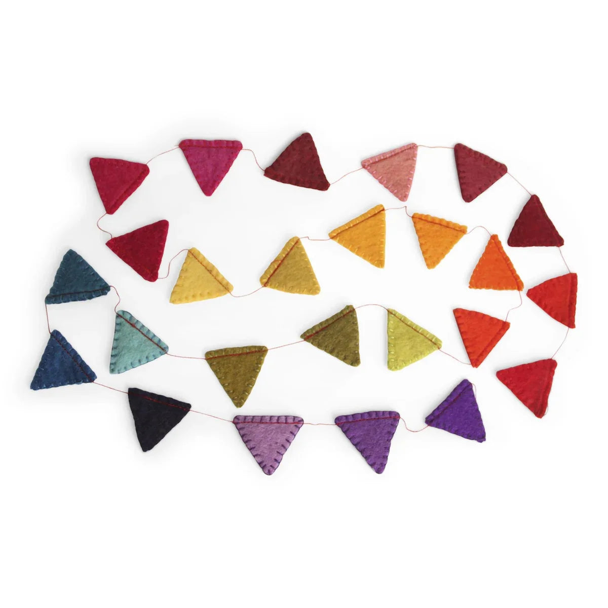 Colorful Felt Garland Flags - Decorative Party & Home Decor for Christmas, Weddings, Baby Showers & Seasonal Celebrations
