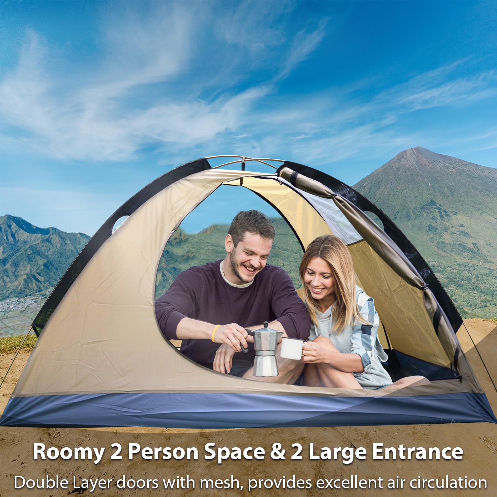 GEERTOP Ultralight 2 Person Backpacking Tent - 4 Season Waterproof Camping Tent with Double Layer for Cold Weather - Easy Setup for Family Camping, Hiking, Hunting & Mountaineering - Perfect for Outdoor Adventures and Travel