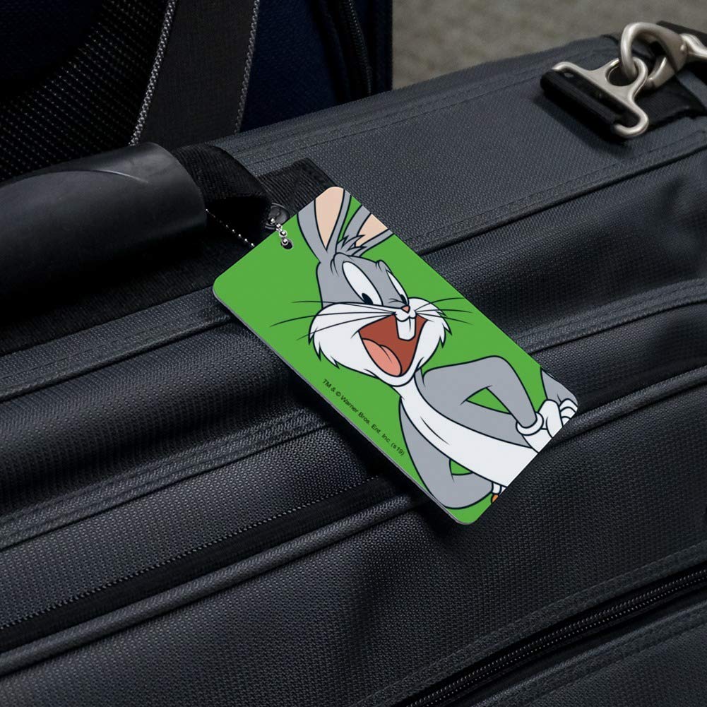Looney Tunes Bugs Bunny Luggage Tag - Cute Cartoon Character Suitcase ID Tag for Travel - Perfect for Carry-On Bags, Backpacks & Kids' Luggage Identification