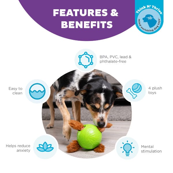 Outward Hound Snuffle N' Treat Ball - Interactive Puzzle Dog Toy for Mental Stimulation & Slow Feeding - Perfect for Holidays, Training & Enrichment Playtime