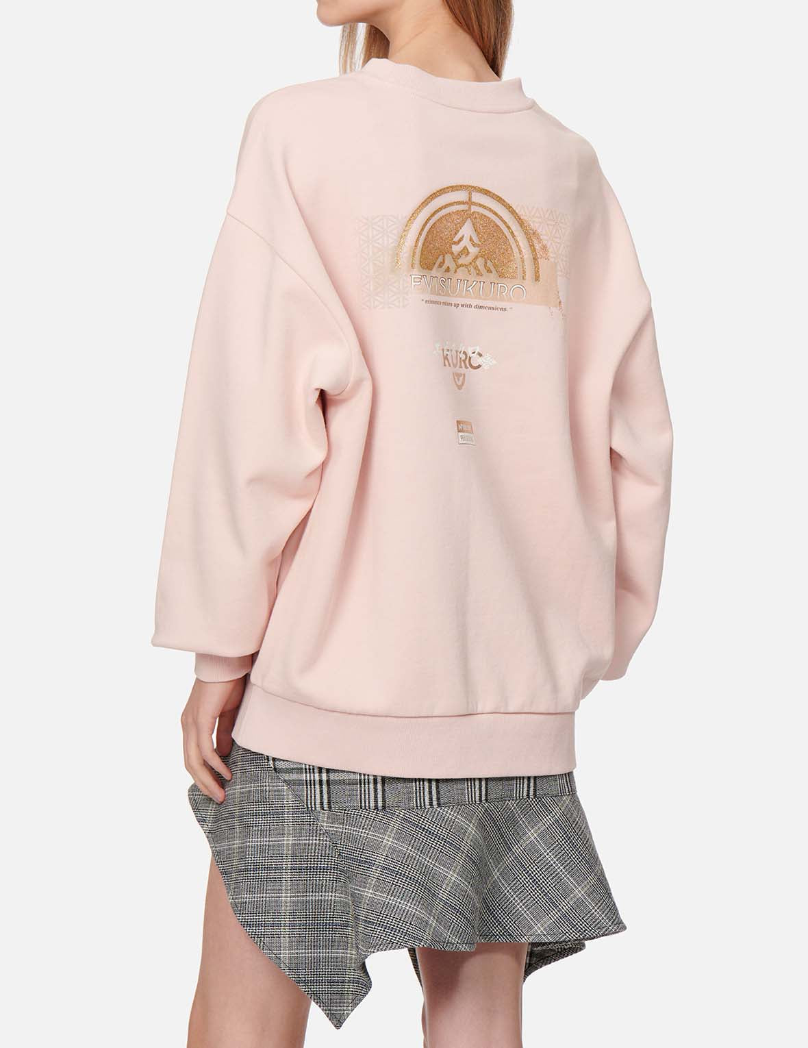 Kamon Glitter Print Oversize Sweatshirt for Women - Trendy Loose Fit Pullover Hoodie with Sparkle Design | Perfect for Casual Wear, Street Style & Winter Fashion