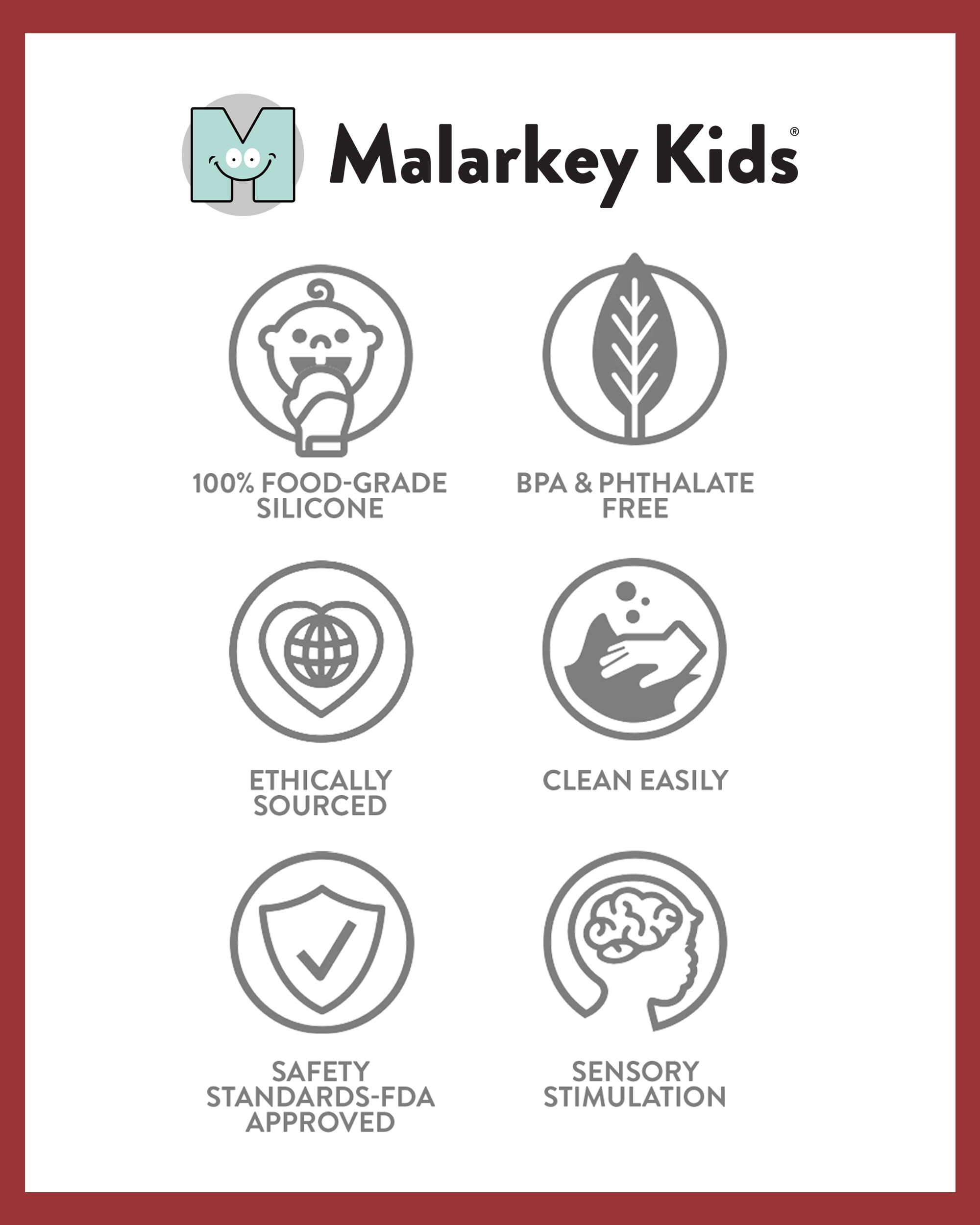 Malarkey Kids Teething Gift Set - Munch Mitt & Chew Cube Duo for Babies & Toddlers | BPA-Free Baby Teething Toys for Gum Relief & Sensory Stimulation | Perfect for Soothing Sore Gums & Early Childhood Development (Red)