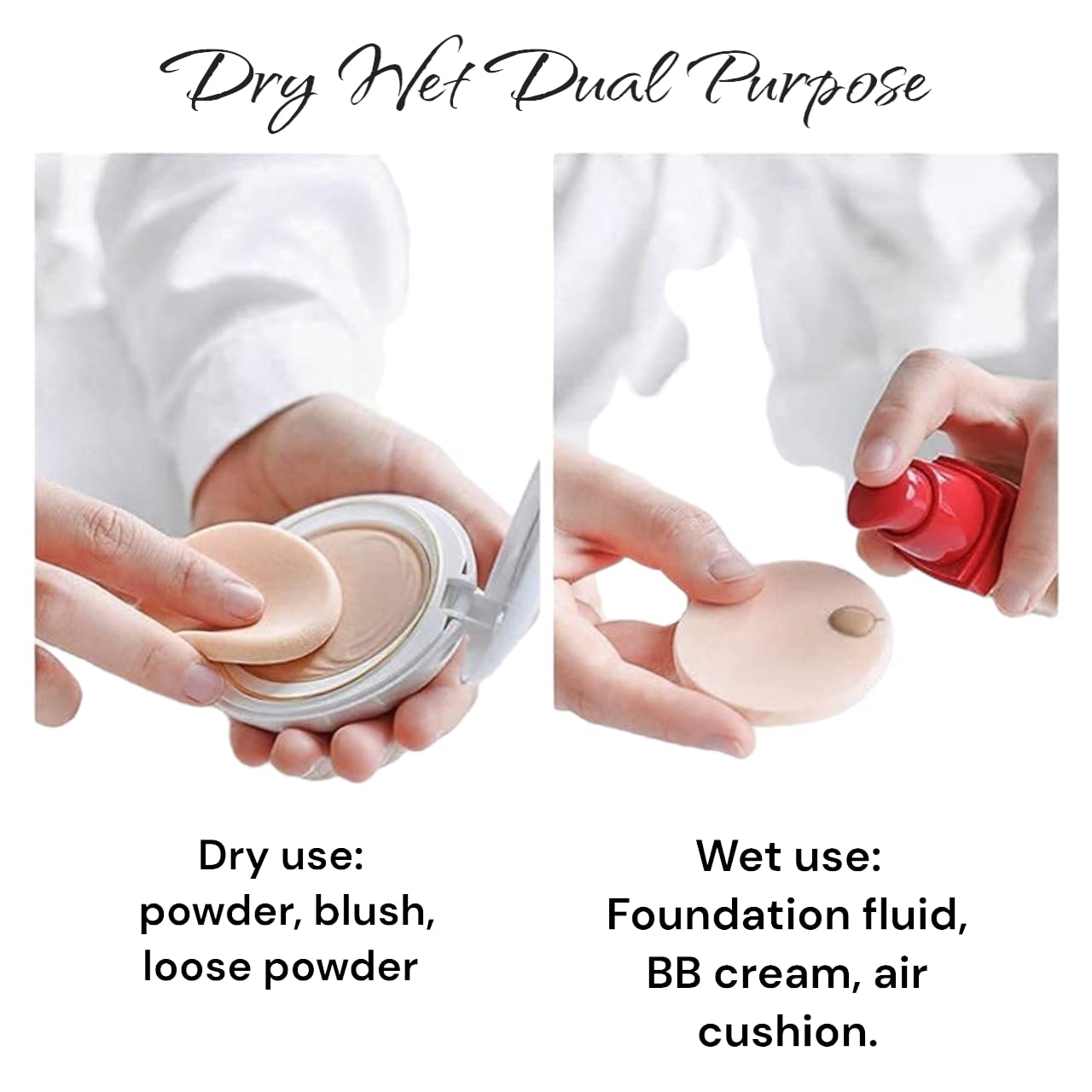 6-in-1 Foundation Brush & Makeup Sponge Set - Professional Beauty Blender Puff for Flawless Liquid & Powder Application | Perfect for Daily Makeup, Contouring & Airbrush Finish