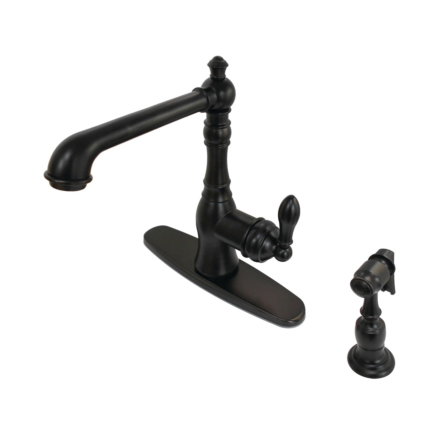 American Classic GSY7205ACLBS Single Handle 2/4 Hole Deck Mount Kitchen Faucet with Brass Side Sprayer in Oil Rubbed Bronze - Perfect for Modern Farmhouse & Rustic Style Kitchens