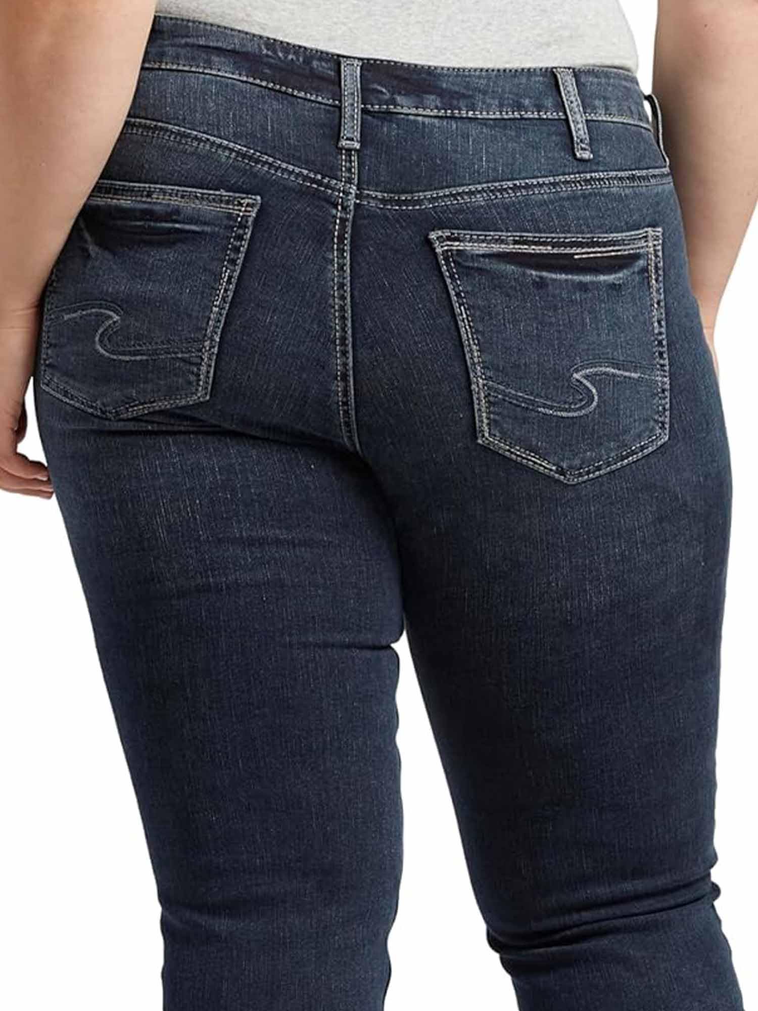Silver Jeans Co. Women's Plus Size Suki Mid Rise Slim Bootcut Jeans - Stretch Denim Pants for Curvy Figures | Perfect for Casual Wear, Office & Night Out