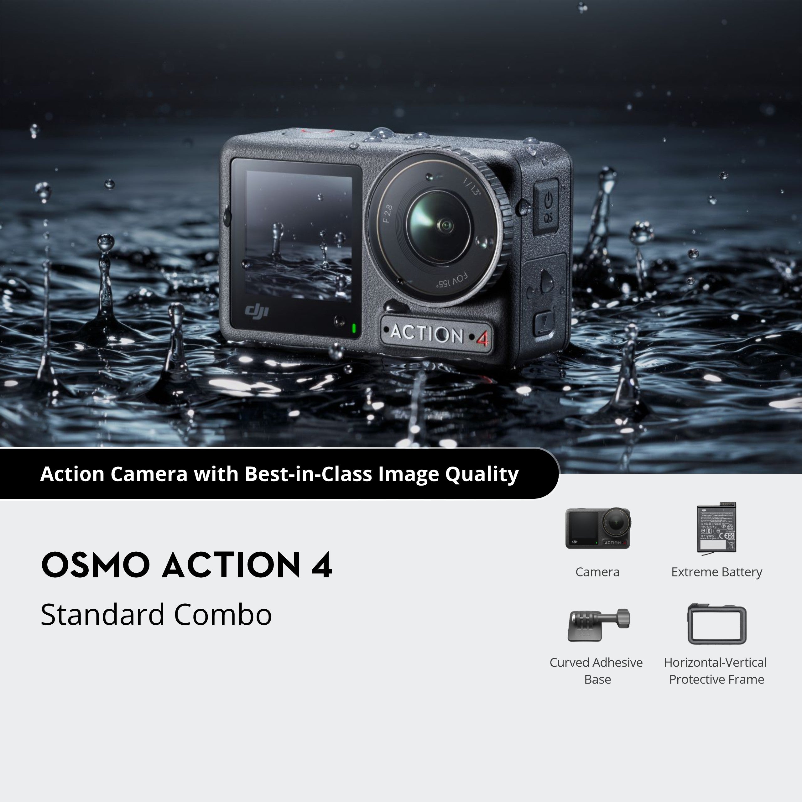 DJI Osmo Action 4 Standard Combo - 4K Waterproof Action Camera with 1/1.3