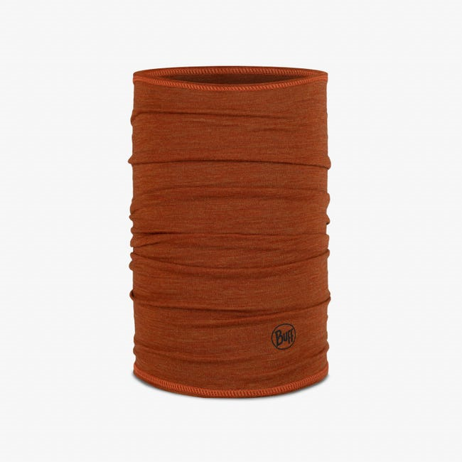 BUFF Merino Lightweight Solid Cinnamon Neck Gaiter - Breathable UV Protection for Hiking, Running & Outdoor Activities