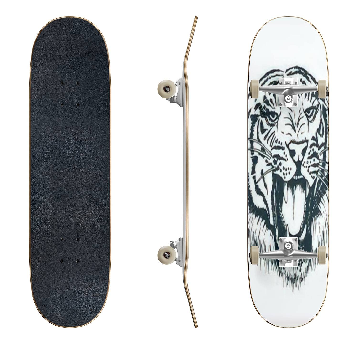 Cute Bunny with Bird Polka Dot Skateboard - Classic Concave Longboard for Beginners & Pros | Easter Gift for Teens, Extreme Sports & Street Skating