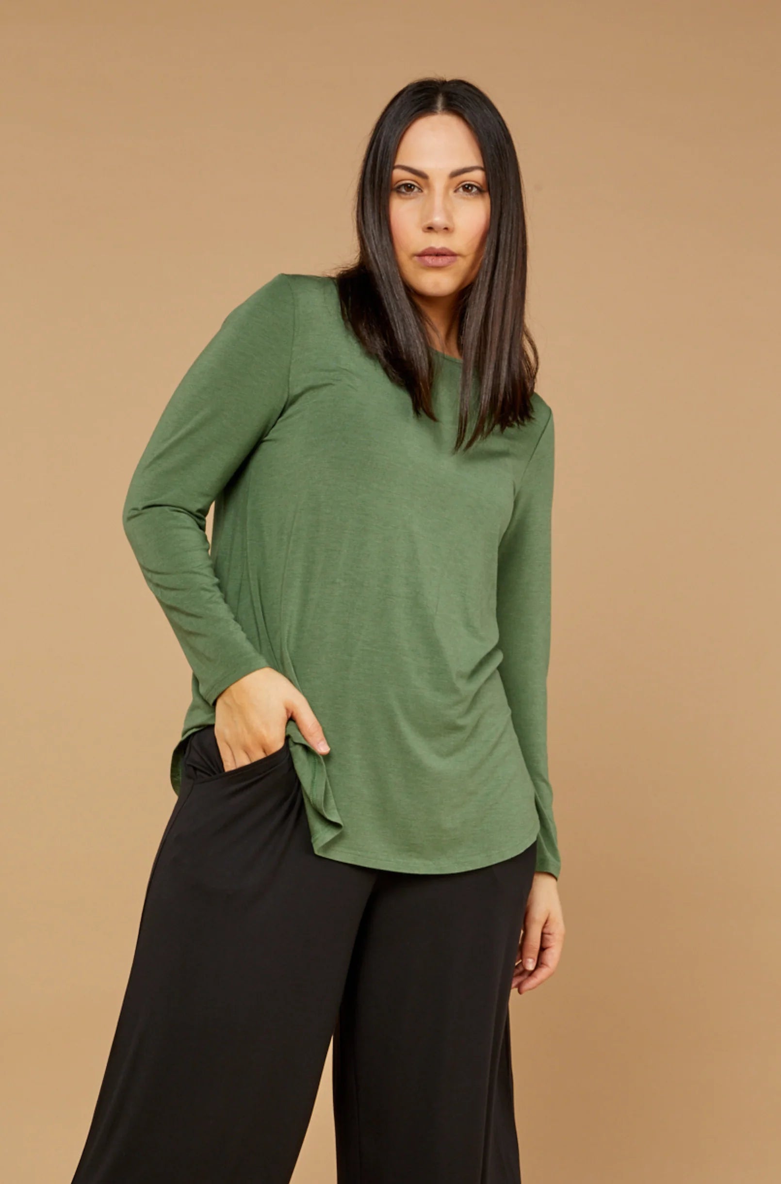 Tani Cara Long Sleeve Marle Top for Women - Soft Cotton Blend Casual Shirt - Perfect for Work, Date Night & Everyday Wear