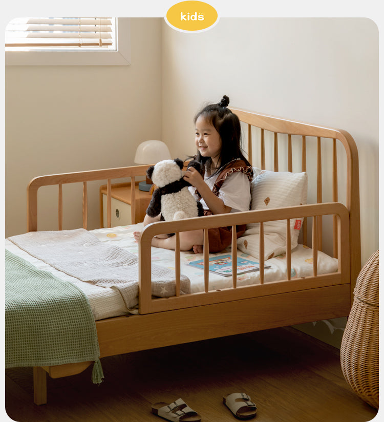 Solid Wood Whispering Telescopic Bed - Beech & Oak - Expandable Bed Frame for Small Spaces, Guest Rooms & Kids' Bedrooms