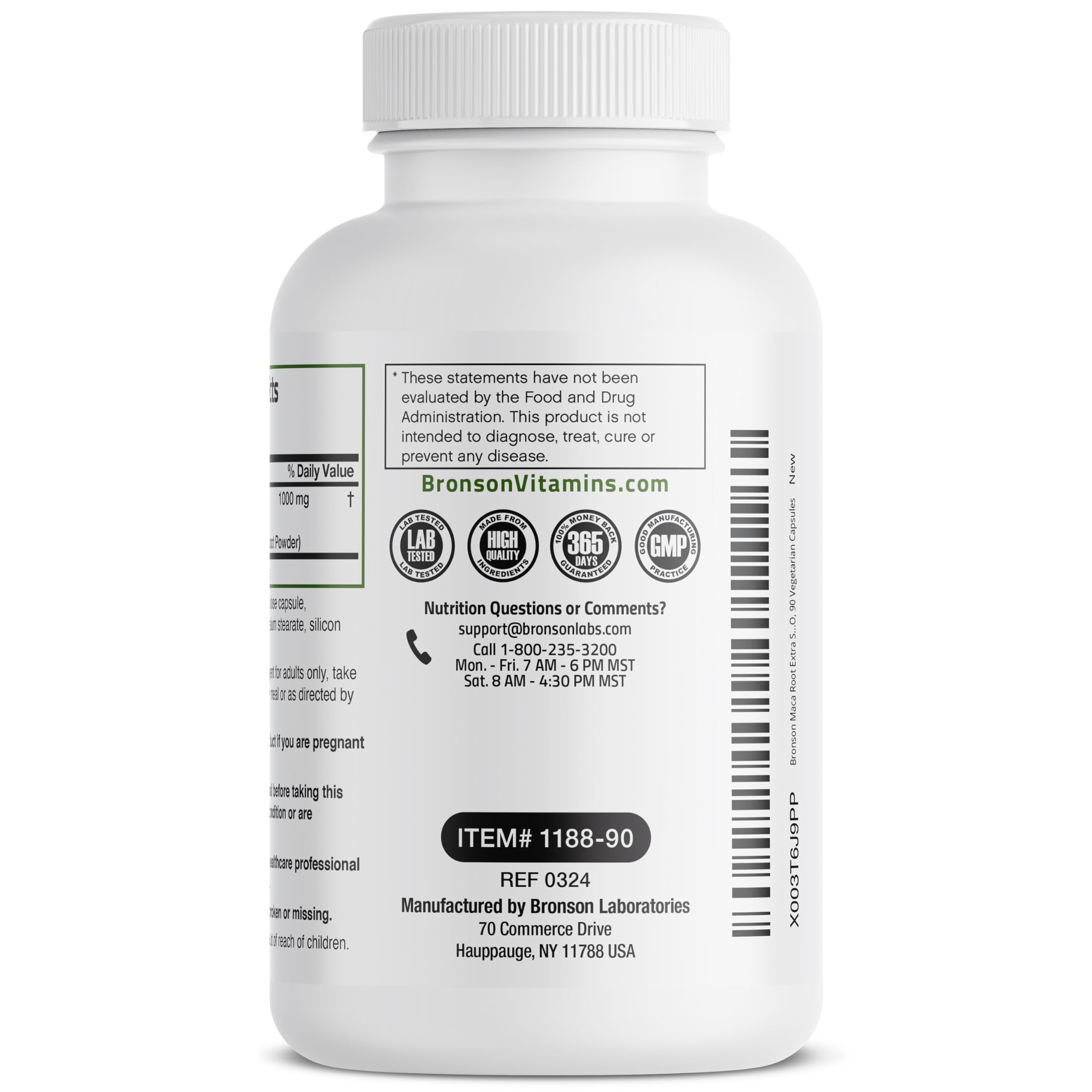 Bronson Maca Root Extract 90 Vegetarian Capsules - Non-GMO, Peruvian Lepidium Meyenii for Energy, Stamina & Hormonal Balance - Supports Workout Performance & Natural Vitality