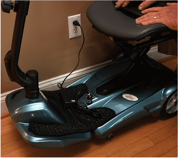 EV Rider Transport AF Automatic Folding Mobility Scooter - Blue - Lightweight & Portable - Perfect for Travel, Shopping & Outdoor Activities (New Unit Free Upgrade)