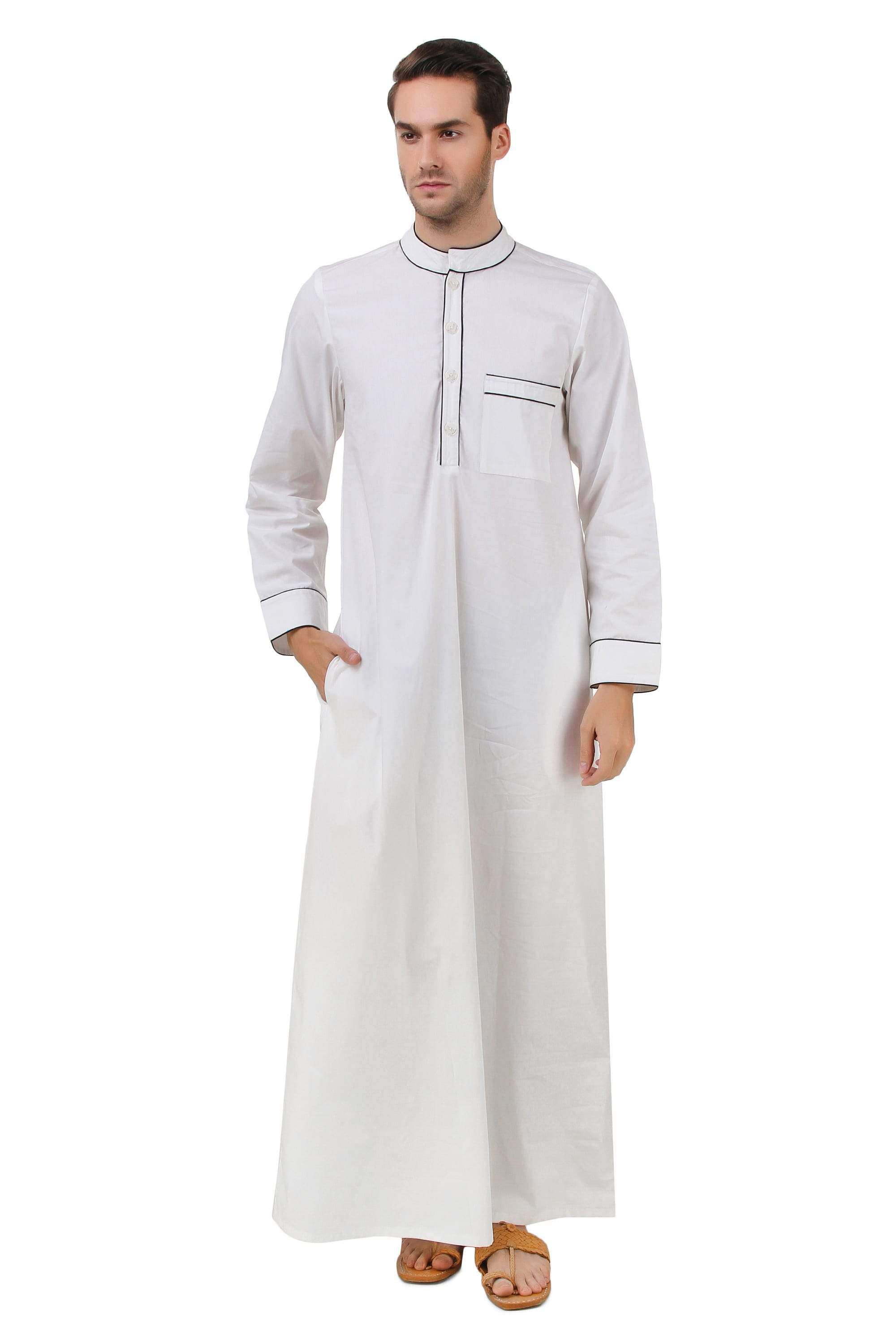 Zayan White Cotton Galabiyya - Traditional Egyptian Long Dress for Women - Perfect for Homewear, Beach Cover Up & Boho Fashion