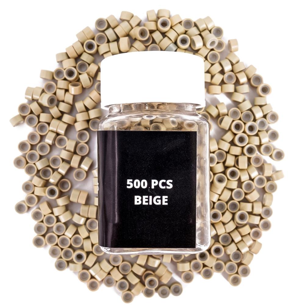 500Pcs Beige Micro Beads 5x3x3mm - DIY Jewelry Making, Scrapbooking & Craft Supplies for Bracelets, Necklaces & Home Decor Projects