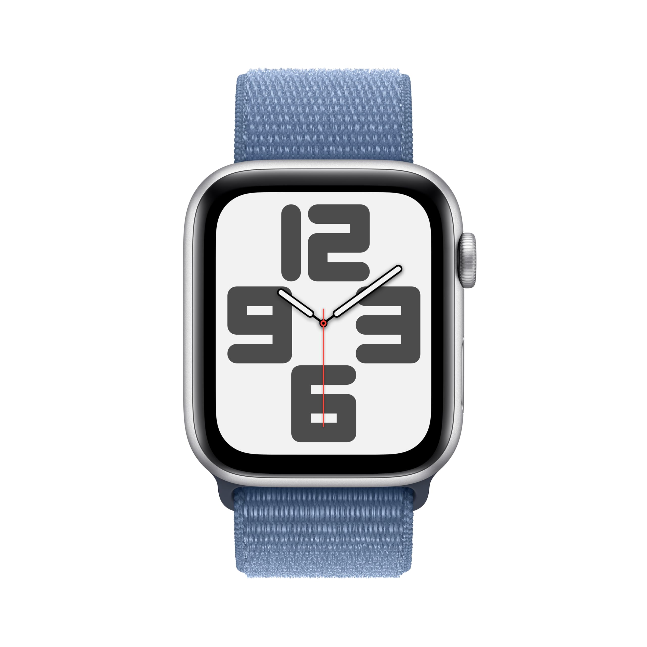 Apple Watch SE (2nd Gen) 44mm GPS Smartwatch - Silver Aluminum Case with Winter Blue Sport Band | Fitness Tracker, Heart Rate Monitor, Sleep Tracking, Crash Detection, Water Resistant | Perfect for Running, Swimming & Everyday Wear