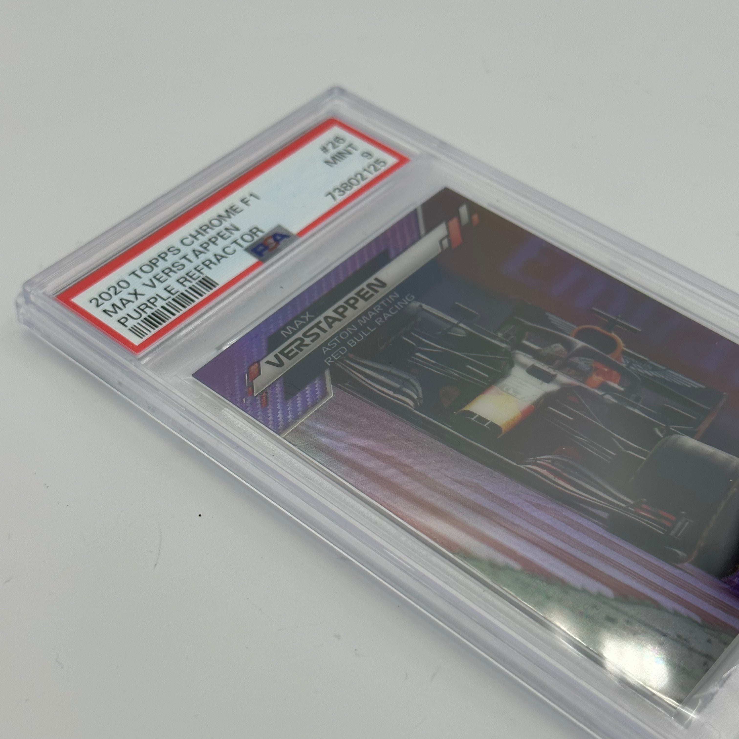 PSA 9 Graded 347/399 MAX VERSTAPPEN #26 Purple Refractor Trading Card - Perfect for Collectors, Sports Memorabilia Displays & Racing Fans