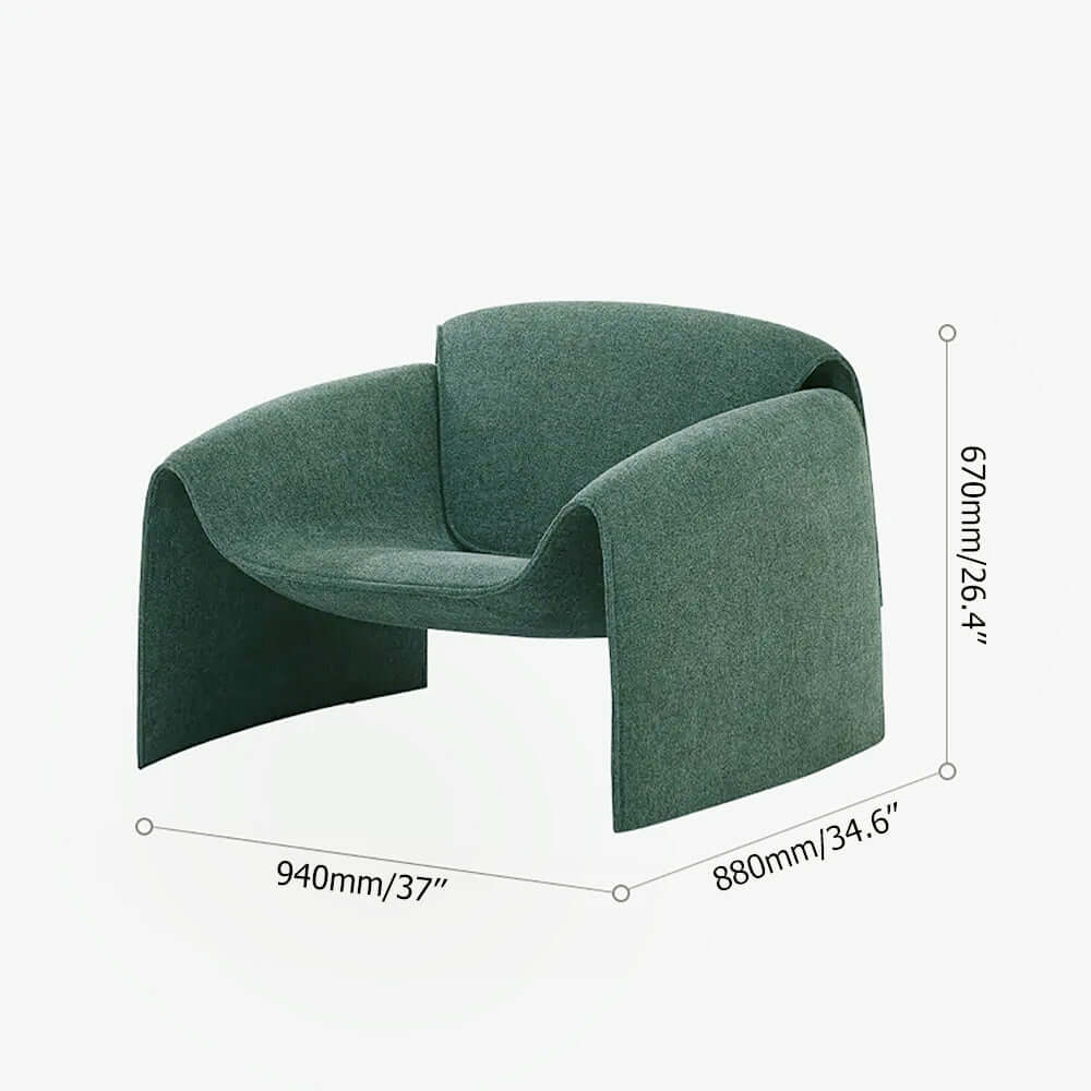 Modern Deep Green Velvet Accent Chair - Upholstered Lounge Chair for Living Room, Bedroom & Office - Comfortable Mid-Century Style Seating for Relaxing & Reading