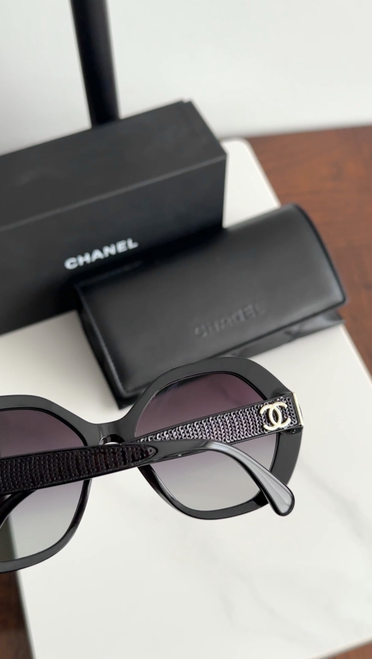 Chanel Black Oversized Sequin CC 5451 Sunglasses for Women - Luxury Designer Shades for Beach, Driving & Fashion Outfits
