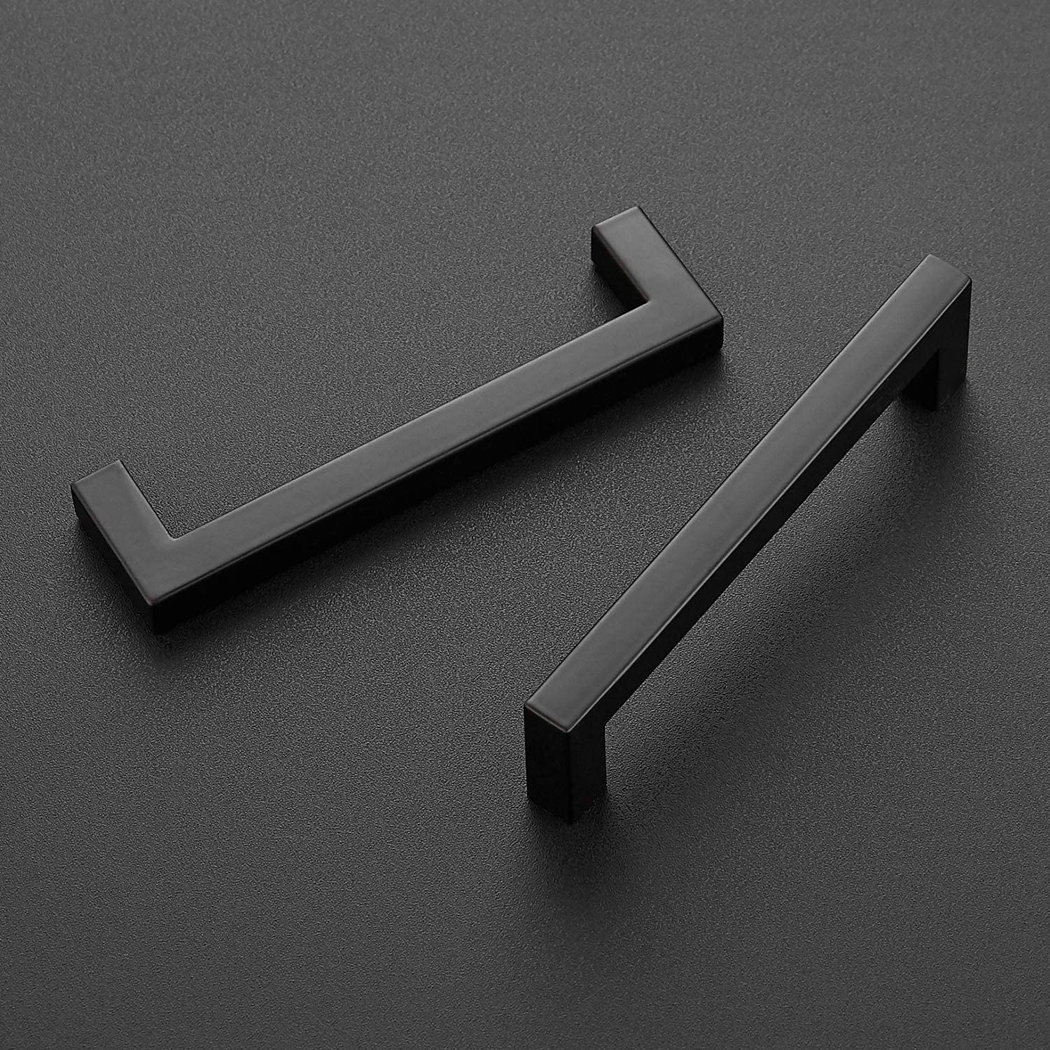 Ravinte 5 Pack 5 Inch Matte Black Square Cabinet Handles - Durable Kitchen Cabinet Pulls & Drawer Handles for Modern Home, Office, and RV Cabinetry Hardware Upgrade