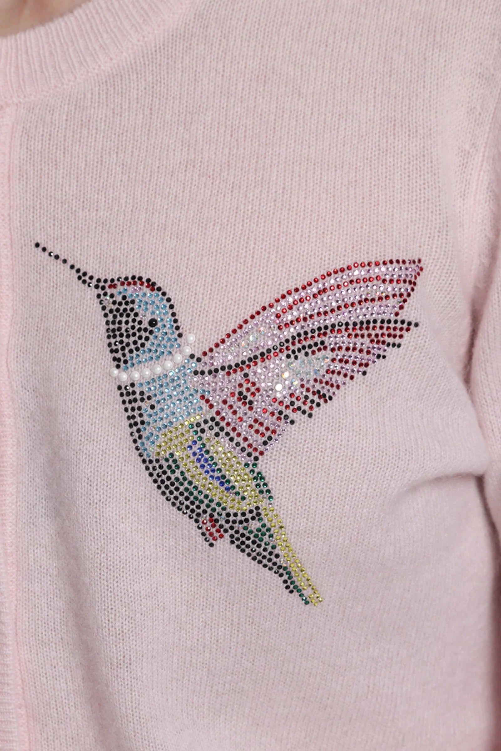 Minnie Rose Hummingbird Bling Crew Neck Sweatshirt - Cute Graphic Pullover for Women | Perfect for Casual Wear, Street Style & Gift Giving