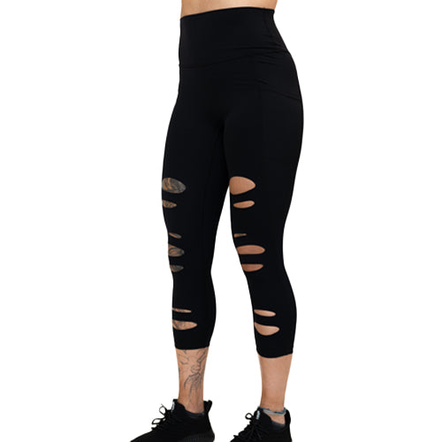 Tear It Up 2.0 High Waist Yoga Leggings for Women - Black | Workout, Running & Gym Pants | Comfortable & Stretchy Activewear for Fitness & Lounge