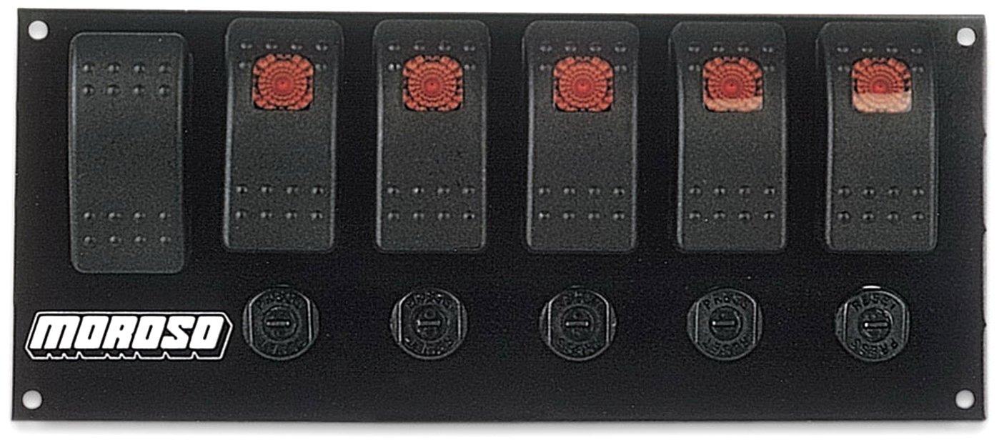 Moroso 74180 Rocker Switch Panel - 12V Waterproof Marine Boat ATV UTV Off-Road Vehicle Electrical Control Panel | Perfect for Boating, RV Camping & Automotive Customization