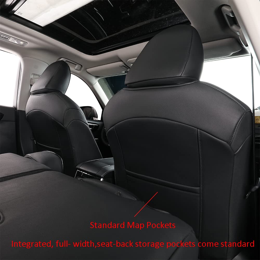 Premium Custom Fit Leather Car Seat Covers for GMC Yukon SLE/SLT/AT4 (2015-2023) - Black | Waterproof & Anti-Slip Protection | Perfect for Road Trips, Daily Commute & Off-Road Adventures