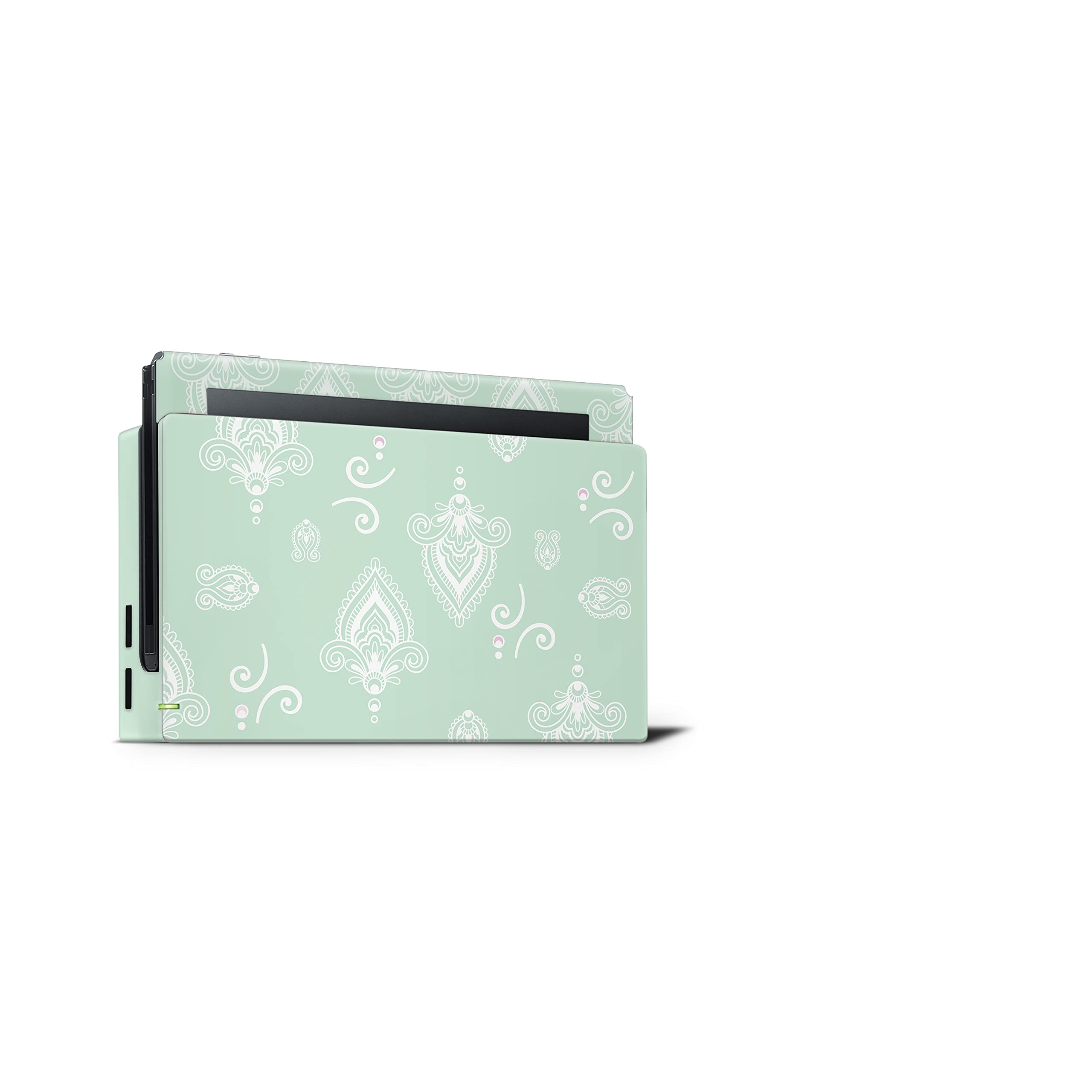 Kawaii Green Flower Vinyl Skin Wrap for Nintendo Switch - 3M Premium Full Decal Cover Compatible with Joy-Con, Console & Dock | Perfect for Gaming, Travel & Personalization