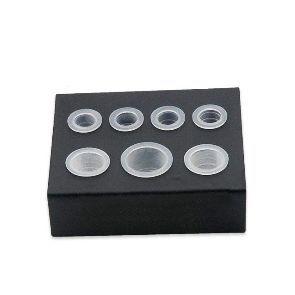 2 Pack Black Tattoo Ink Cup Holder with 7 Holes - Professional Tattoo Pigment Holder Stand for Tattoo Machine & Pen - Durable Tattoo Ink Cap Organizer for Artists & Tattoo Studio Use