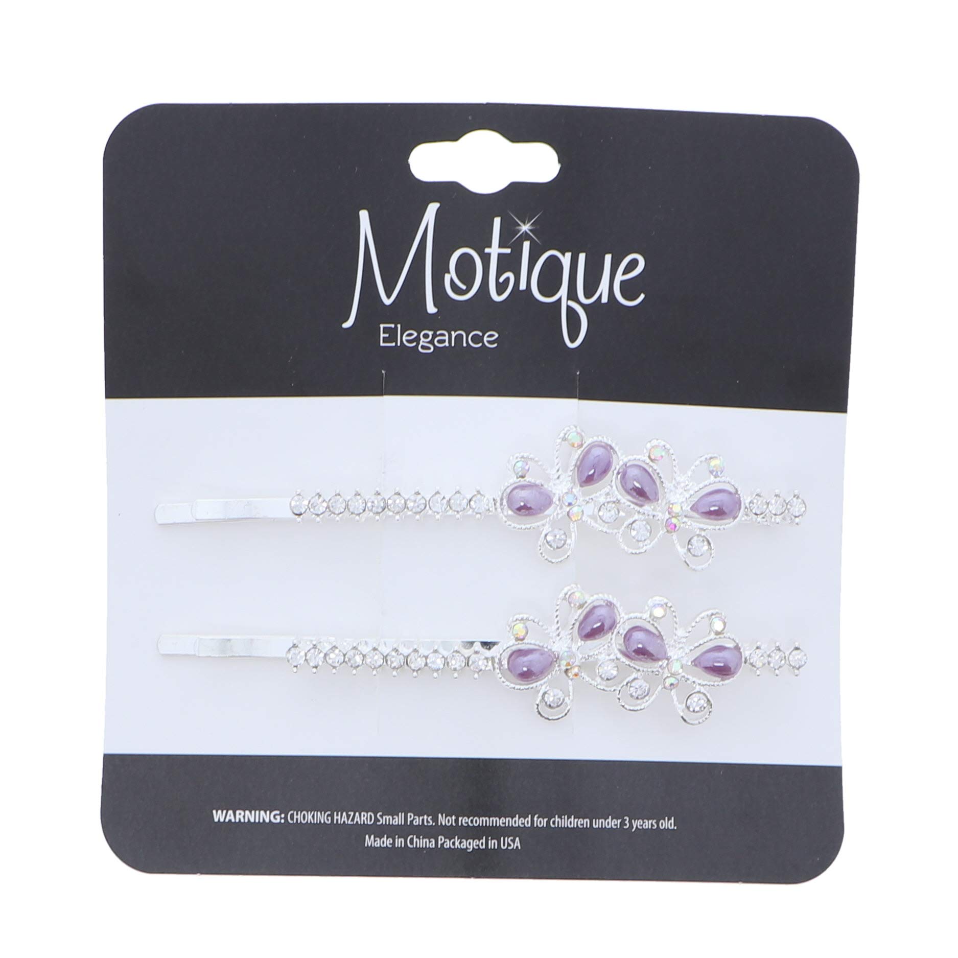 Elegant Lavender Butterfly Pearl Hair Pins for Brides - Set of 2, Perfect for Weddings, Proms, and Special Occasions