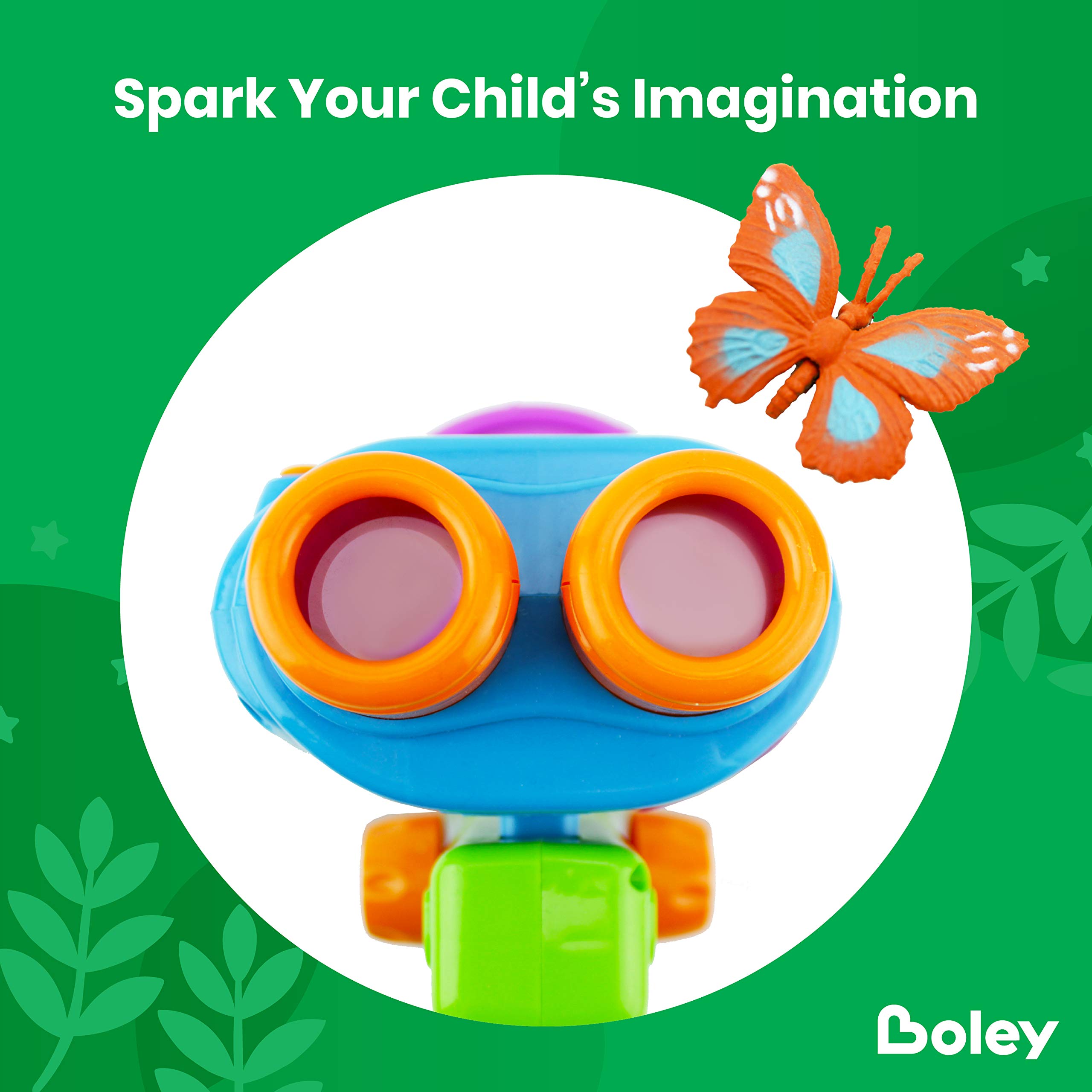 Boley My First Microscope Kit for Kids - STEM Educational Science Toy with Binocular Viewer & Butterfly Specimens - Beginner Microscope Set for Toddlers & Preschoolers - Perfect for Home Learning, Classroom Science Activities & Birthday Gifts