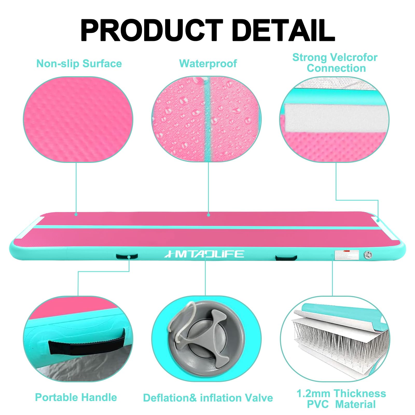 Inflatable Gymnastics Air Roller Barrel - Tumbling Mat for Yoga, Cheerleading & Backbend Training - Portable Home Gym Equipment for Kids & Adults - Perfect for Stretching, Somersault Practice & Fitness Routines