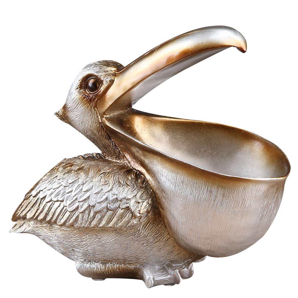 Pelican Decor - Elegant Champagne Remote Control Holder & Phone Stand for Home, Office, and Living Room | Perfect Desktop Organizer for Keys, Phone, and Accessories