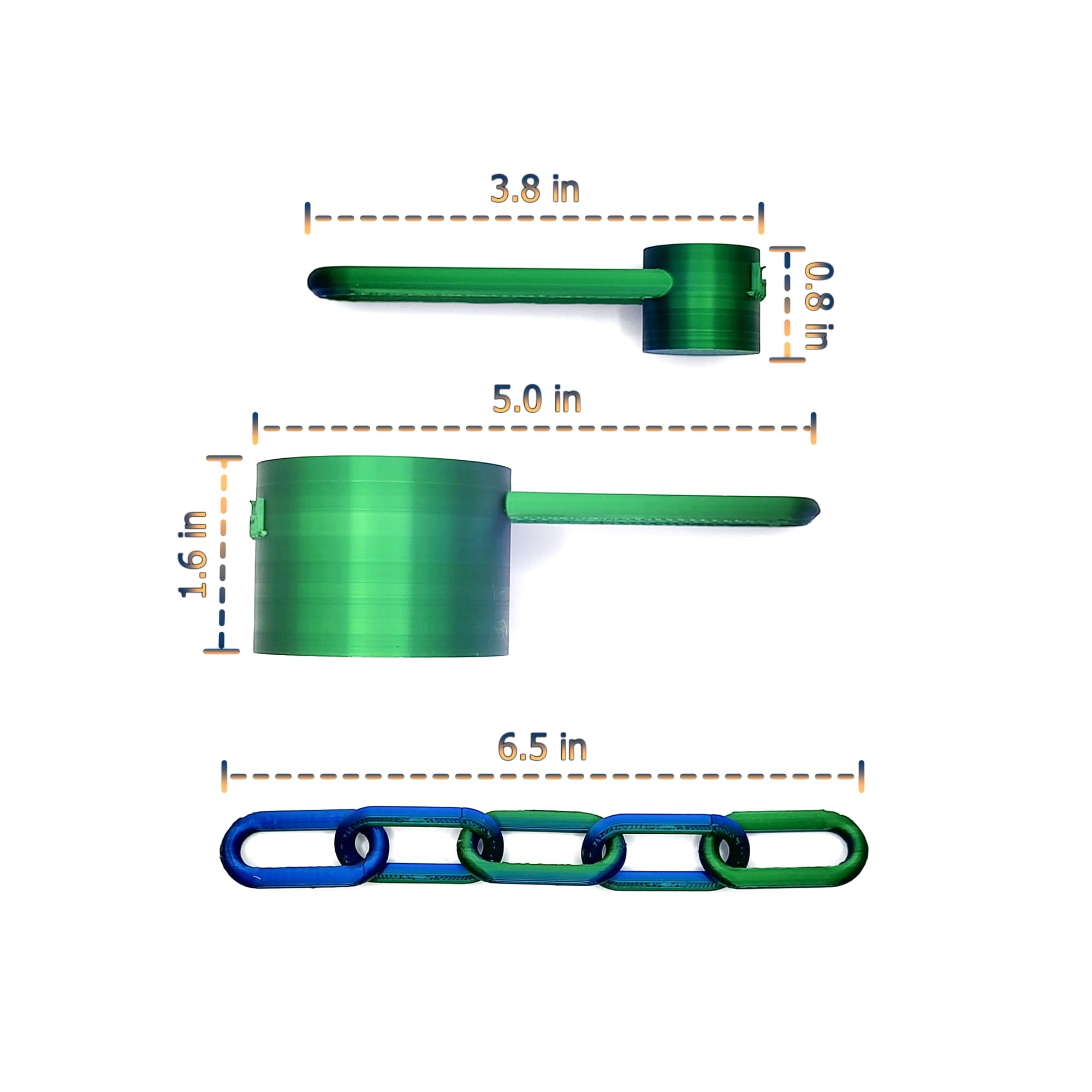 Dual Measuring Scoop Set with Chain - 5g Creatine Scoop & 30g Protein Scoop - Perfect for Kitchen, Pet Food, Coffee & Supplements - Plastic Measuring Spoons for Baking, Dog Food Portioning & Protein Powder Measuring