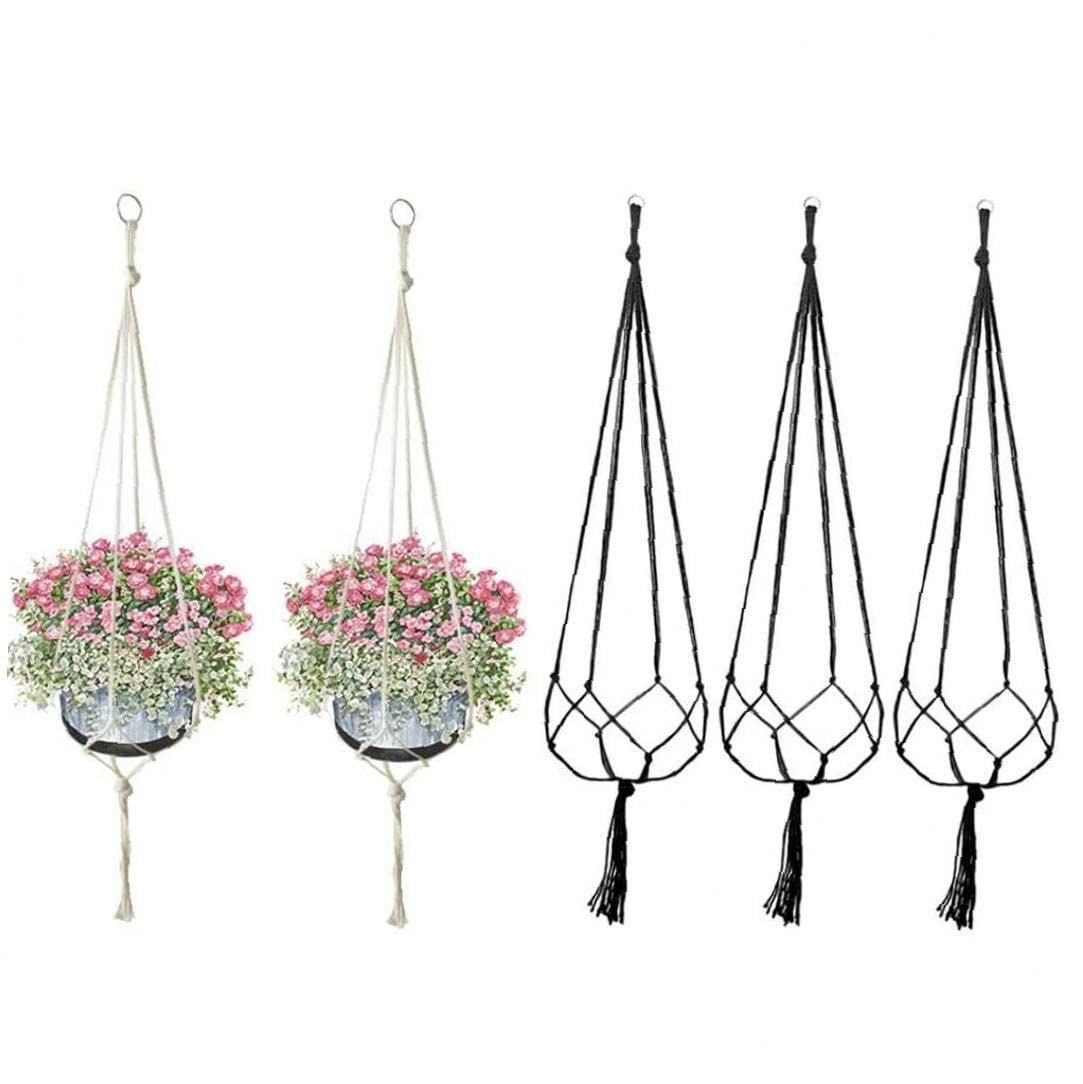 Handmade Macrame Plant Hangers for Indoor & Outdoor Use - Cotton Rope Hanging Planter Basket for Flower Pots - Perfect for Patio, Deck, Ceiling & Boho Home Decor
