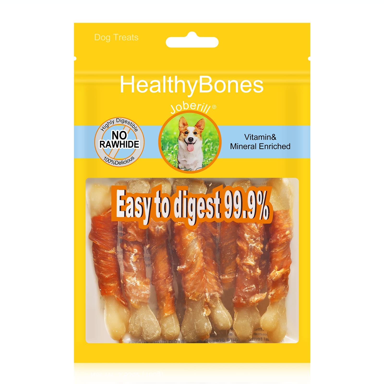 HealthyBones Rawhide-Free Chicken Wrapped Sticks for Small Dogs - Scottish Terrier & Terrier Breeds - Soft Chewy Training Treats (7 Count) - Perfect for Reward-Based Training & Dental Health
