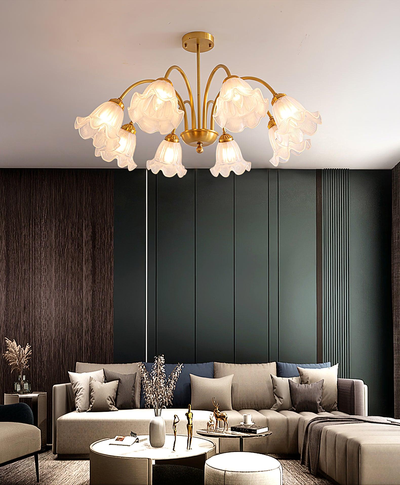 Elegant Lily Chandelier - Crystal Flower Ceiling Light Fixture for Dining Room, Bedroom & Living Room Decor | Perfect for Wedding, Home & Office Lighting