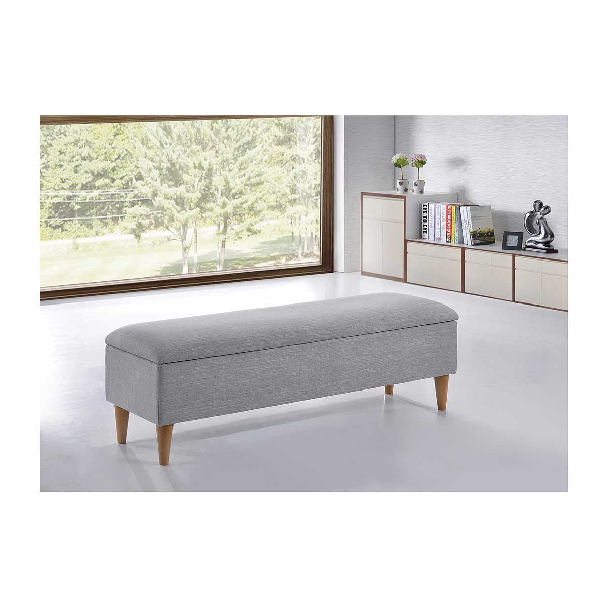 Charlotte Fabric Storage Bench - Stylish & Functional Entryway Seat with Hidden Storage | Perfect for Living Room, Bedroom, or Hallway Organization