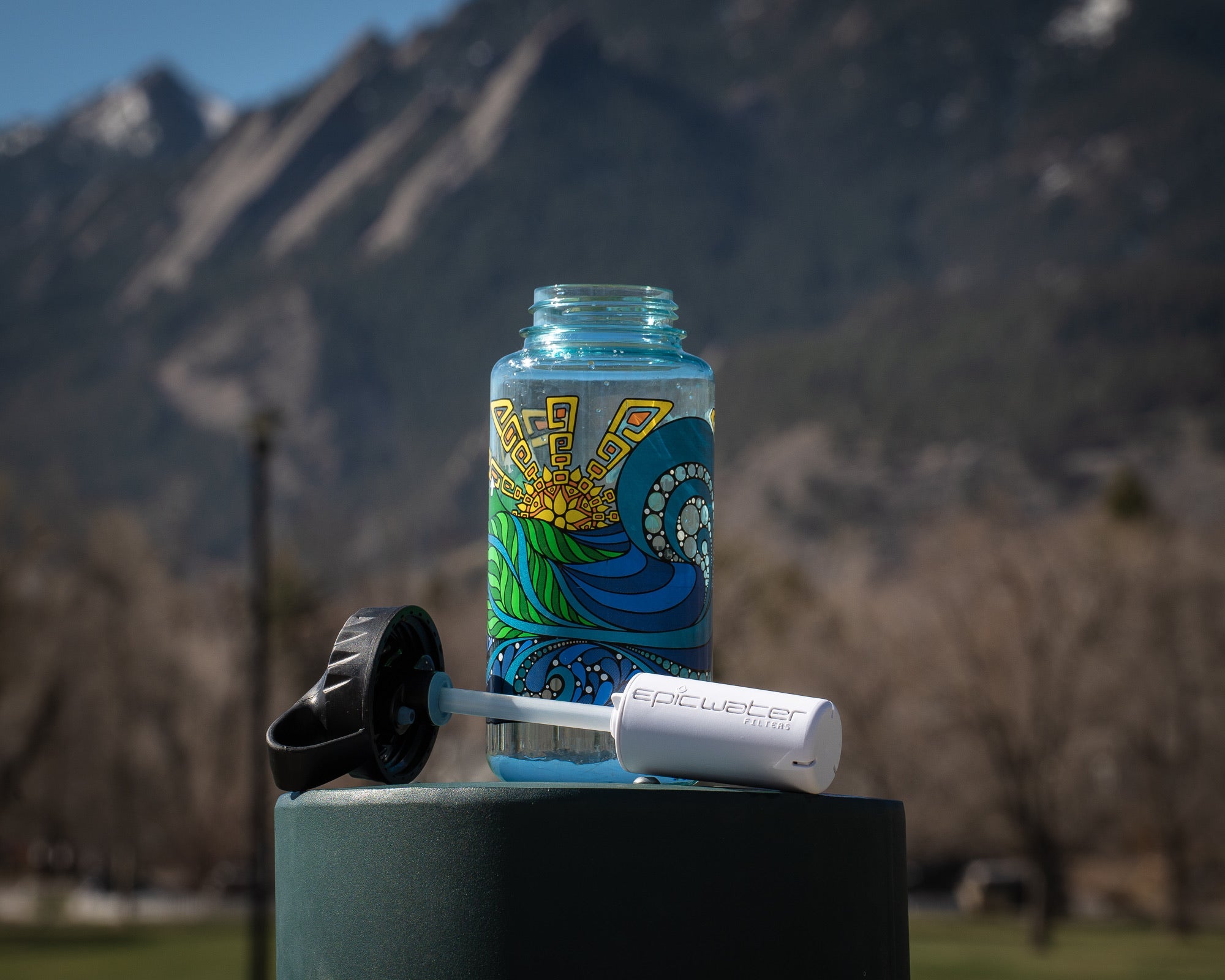 Nalgene OG Inland Ocean Coalition Water Bottle | 32oz & 48oz BPA-Free Tritan Plastic | Reusable for Hiking, Camping, Gym & Outdoor Activities