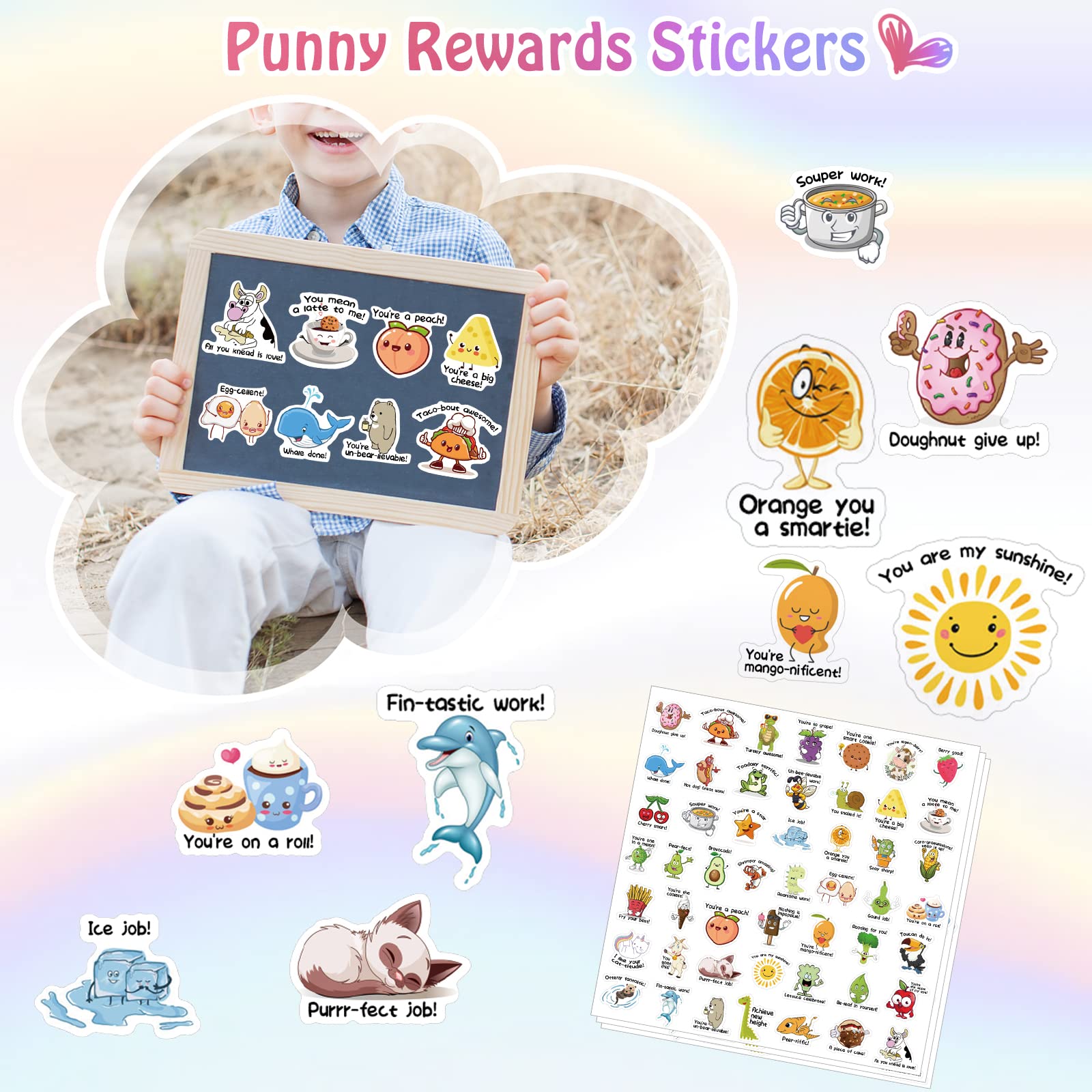 1000 Pcs Motivational Reward Stickers for Kids - 50 Fun Designs, Positive Teacher Supplies for Classroom, Student Incentive Stickers with Encouraging Words - Perfect for School Awards, Homework Motivation & Behavior Charts