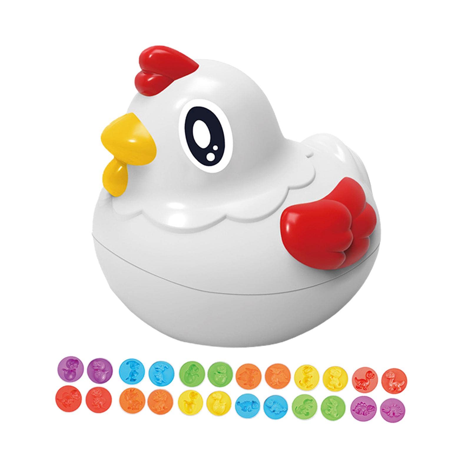 Colaxi Montessori Egg Storage Hen Toy Set - 12 Matching Eggs, Educational Sorting & Puzzle Learning Toy for Toddlers & Kids - Perfect for Early Childhood Development & Dinosaur-Themed Playtime