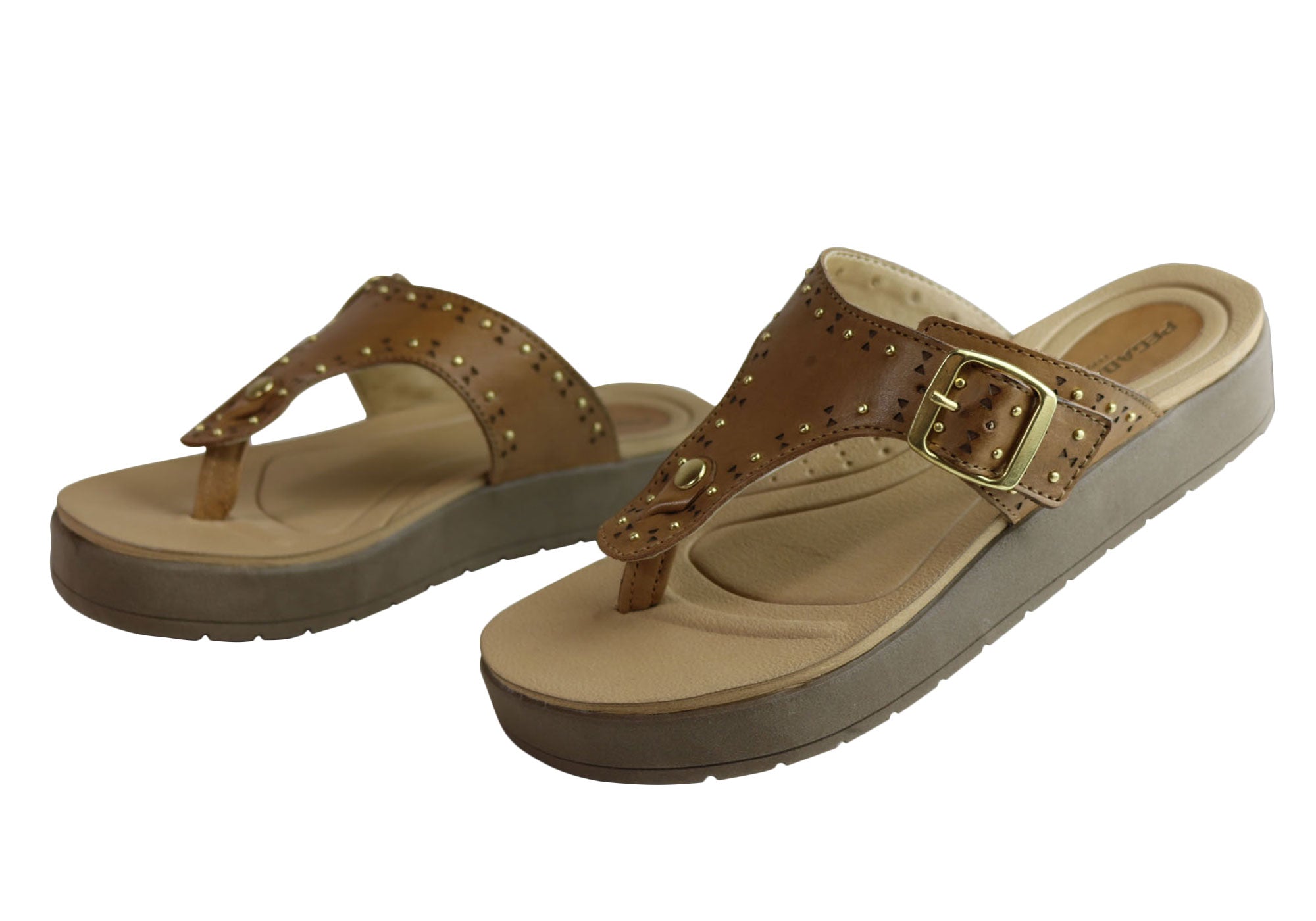 Jess Women's Cushioned Leather Sandals - Comfortable Flip Flops Made in Brazil - Perfect for Beach, Vacation & Summer Outfits
