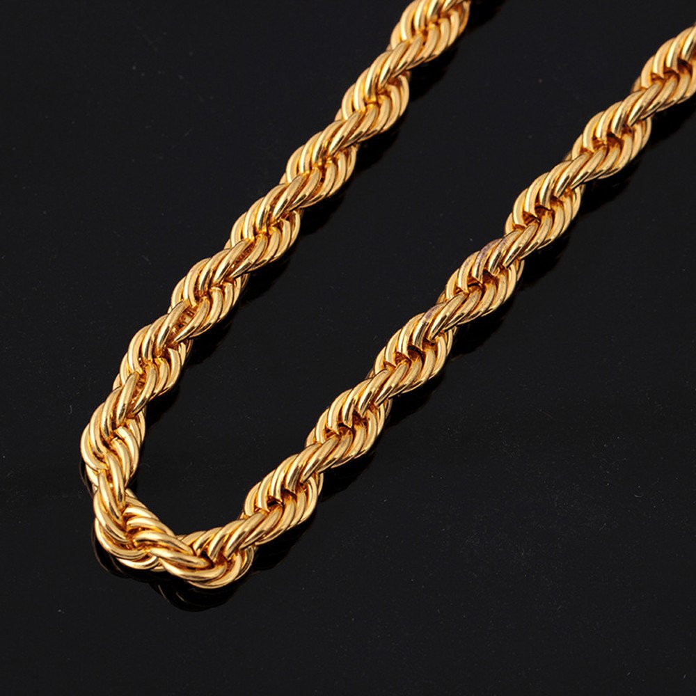 Luxury Gold Cuban Chain Necklace for Men & Women - Filled Curb Link Choker with Pendant - Trendy Fashion Jewelry for Birthday, Christmas Gifts - Perfect for Parties, Date Nights & Everyday Wear (Gold, One Size)