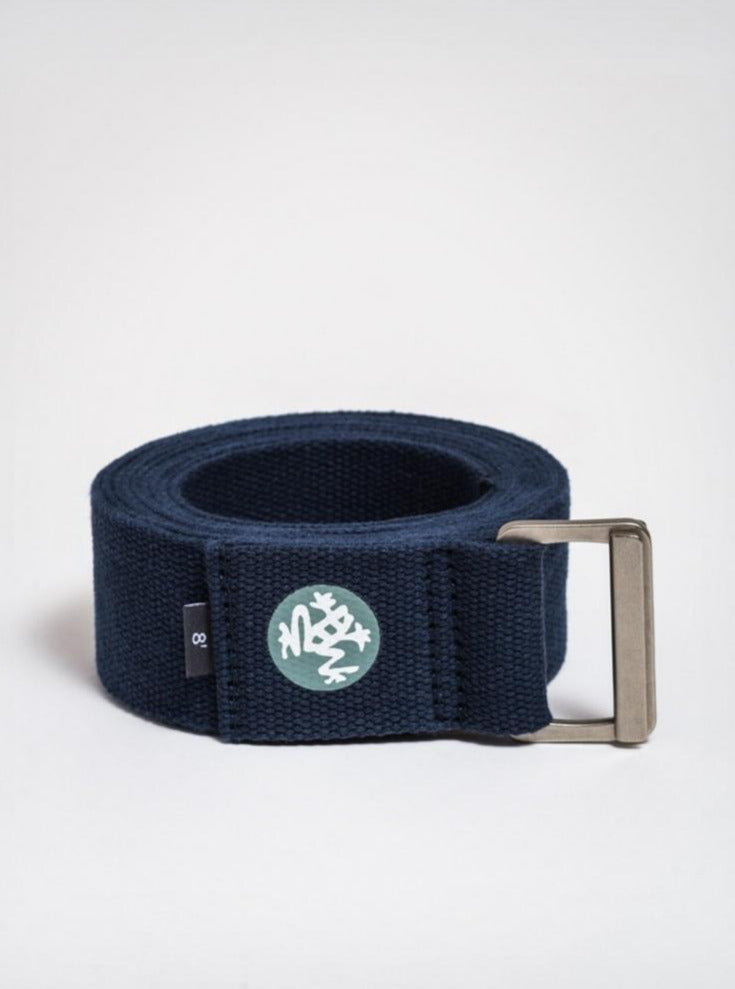 Manduka AligN Yoga Strap 244cm (8ft) - Premium Cotton Yoga Belt for Stretching, Flexibility & Alignment - Ideal for Yoga, Pilates & Home Workouts