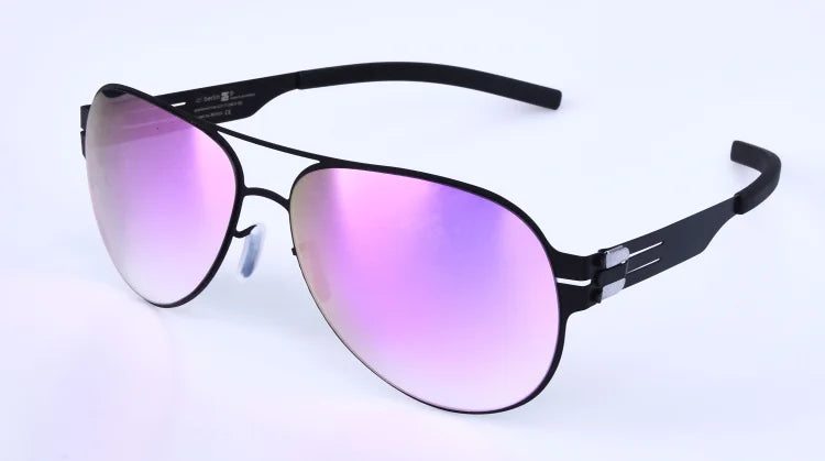 **Aimee Men's Polarized Sunglasses - Full Rim Oval Double Bridge Stainless Steel Frame - UV Protection for Driving, Fishing & Outdoor Activities (Model 6114)**