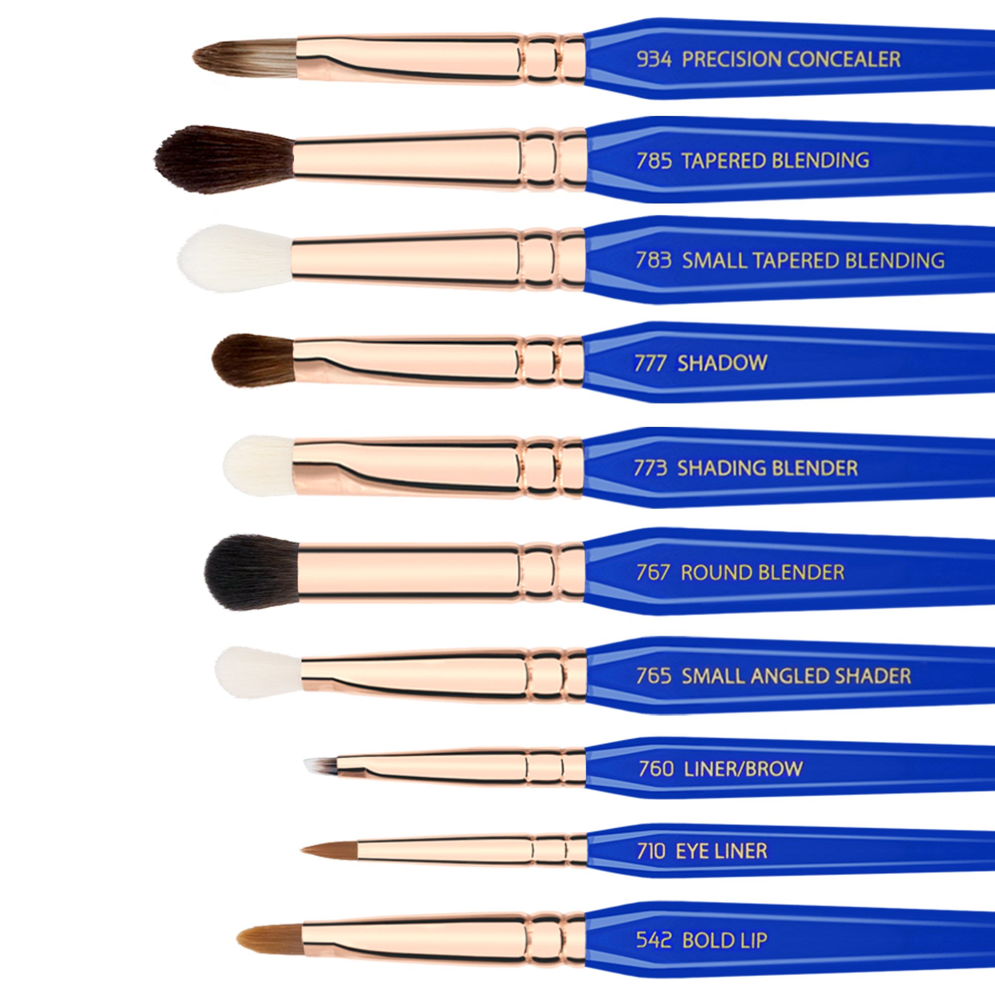 Bdellium Tools Professional Makeup Brush Set - 15 Piece Golden Triangle Collection with Stand-Up Pouch | Perfect for Makeup Artists & Beginners | Ideal for Contouring, Blending & Full Face Makeup Application