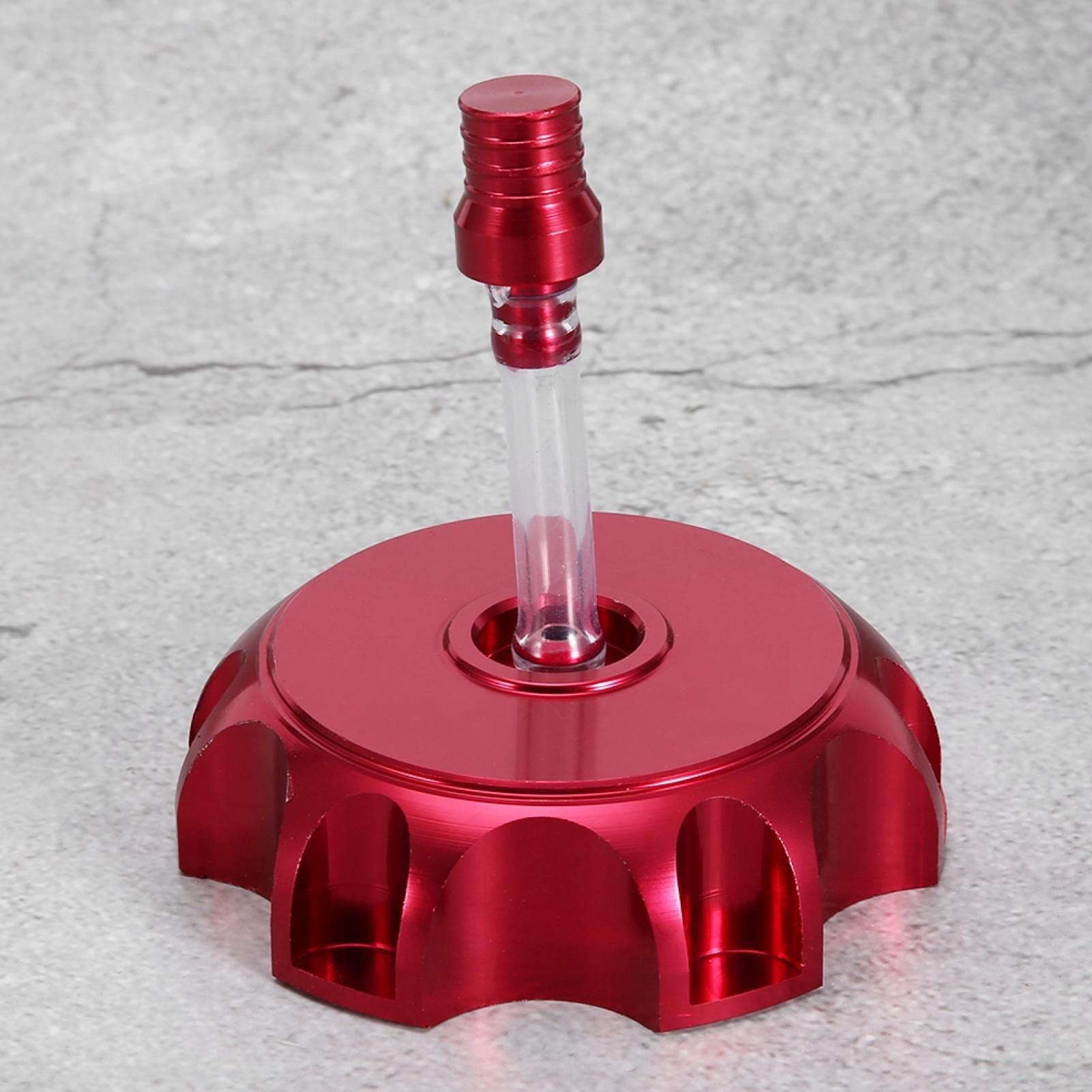 CNC Aluminum Motorcycle Fuel Tank Cap with Breather Vent - Universal Fit for Fuel Tanks (Red) - Durable Gas Tank Cover for Harley, Honda, Yamaha & More - Perfect for Cruisers, Touring Bikes & Street Motorcycles