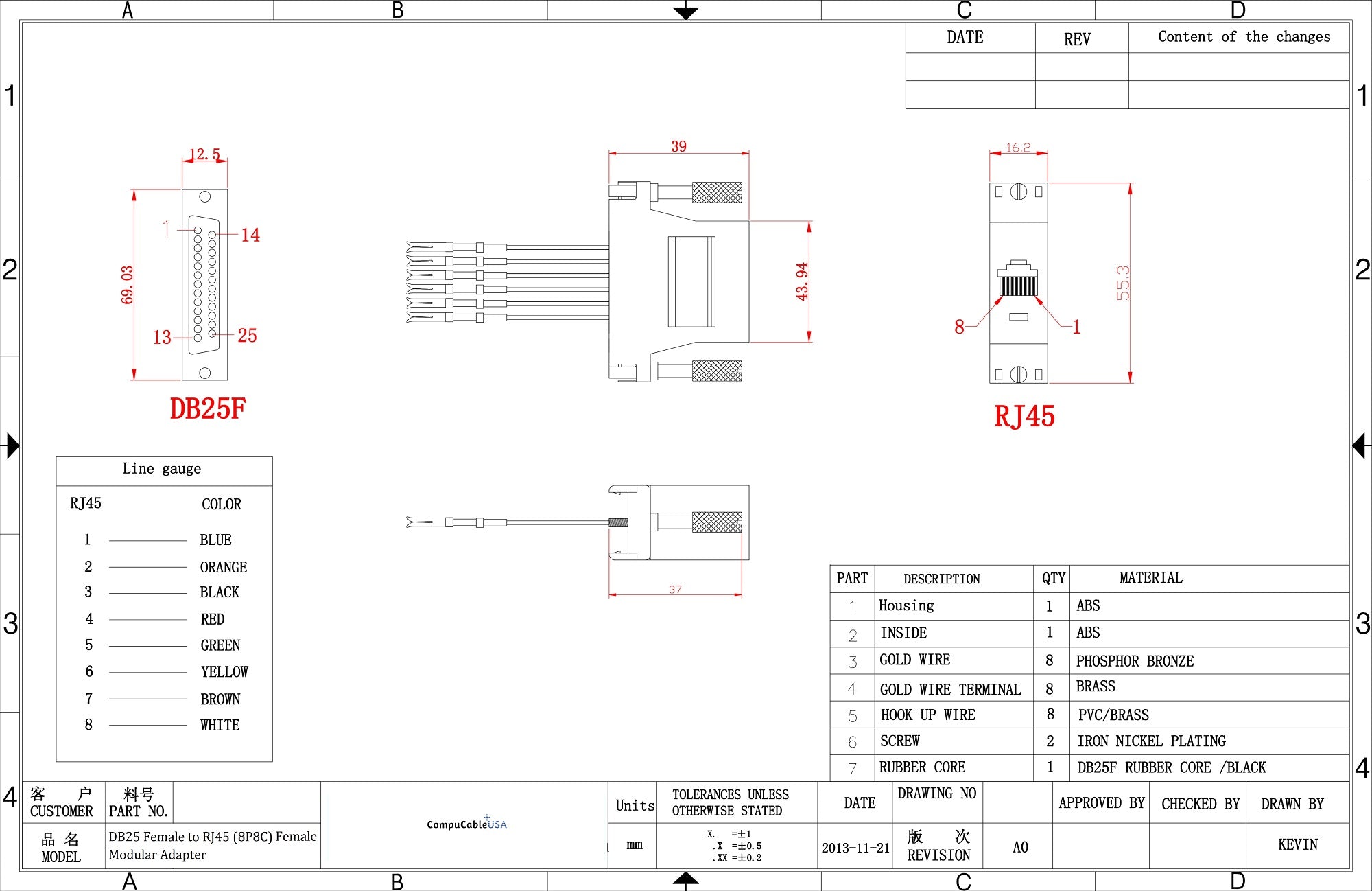 DB25 Female to RJ45 (8P8C) Female Modular Adapter - 10 Pack Gray - Perfect for Network Connectivity, Data Transfer & Telecom Applications