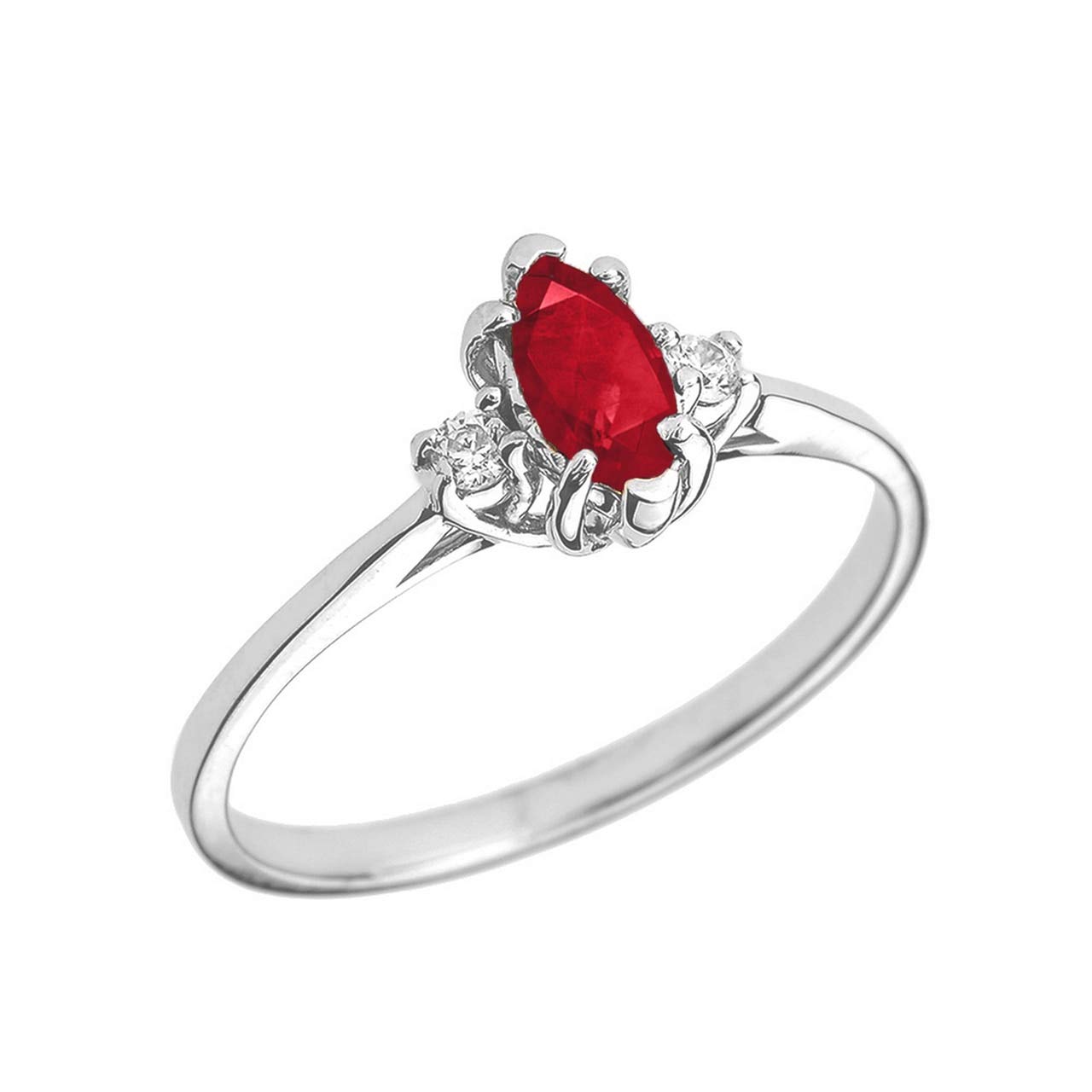 10K Gold Solitaire Diamond Engagement Ring with July Birthstone - Certified Proposal Ring for Women, Perfect for Anniversaries, Weddings & Special Occasions